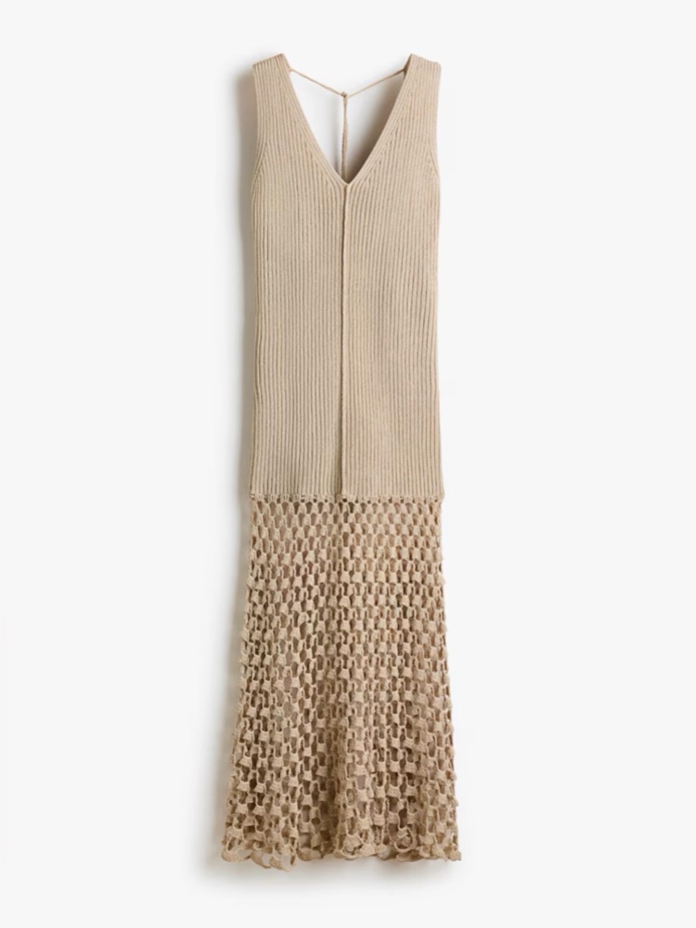 H&M WOMEN’s Rib Knit Tie Back DRESS Size Large NWT - Picture 4 of 6